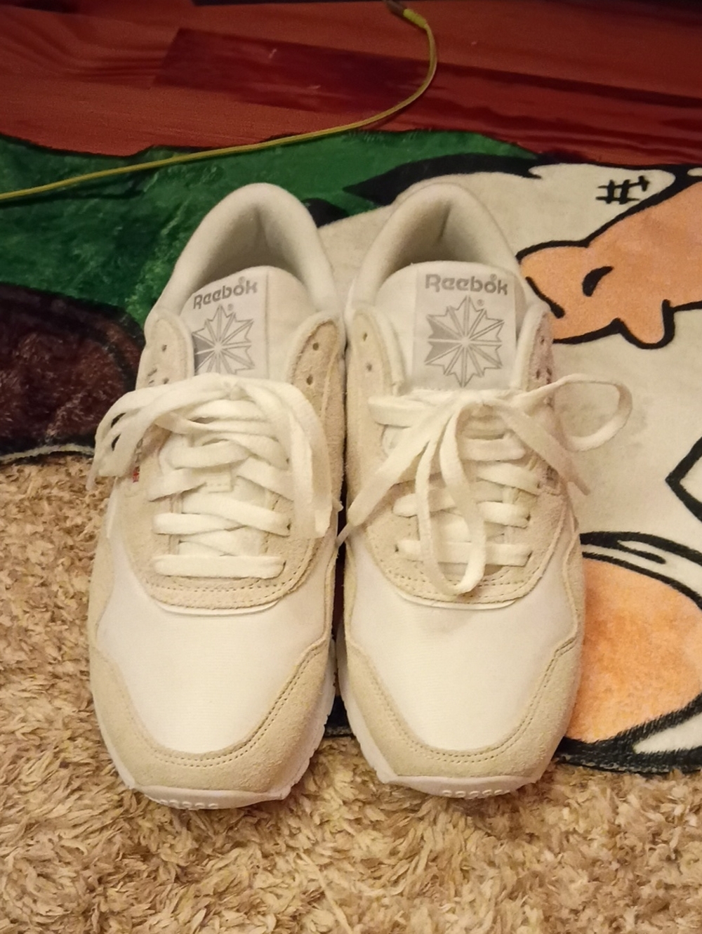 Reebok Off-White Cream Lace-Up Sneakers